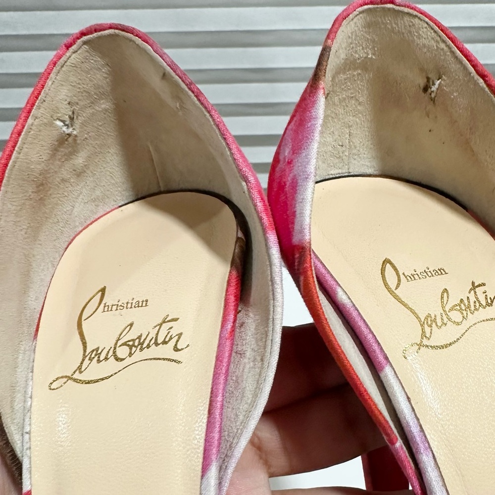 🌺CHRISTIAN LOUBOUTIN🌺 Canvas Floral d'Orsay Pumps Size: 37 - Picture 7 of 11
